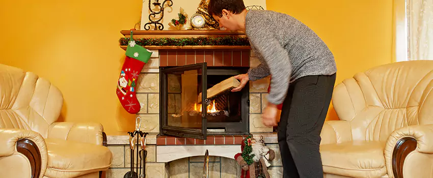 Rusted Metal Fireplace Restoration in Farmington, New Mexico